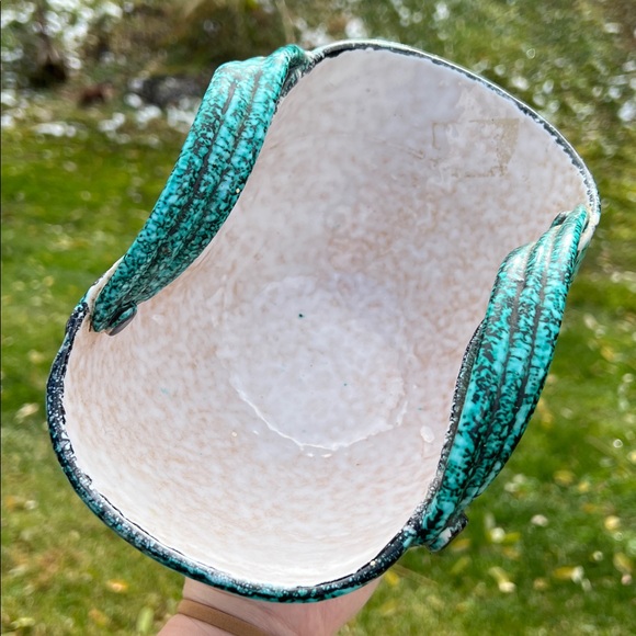 Vintage Bitossi Italian Fratelli Fanciullacci Floral Leaf Basket with Handles - Picture 5 of 16